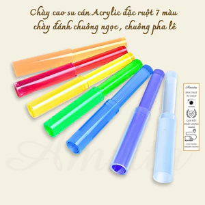 Chày cao su cán Acrylic đặc ruột 7 màu chày đánh chuông ngọc , chuông pha lê - CXNP146