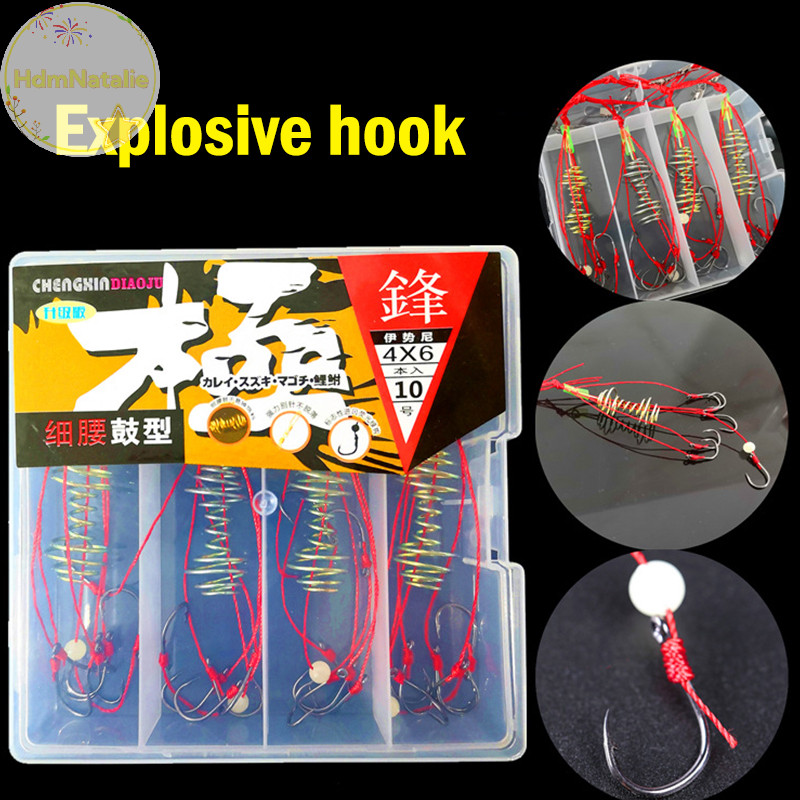 HdmNatalie 4 Móc Câu Cá Carbon Cao Cá Chép Hình Cầu Chống Nổ Móc Dụng Cụ Lò Xo Chống Cuộn Dây Nổ Móc VN