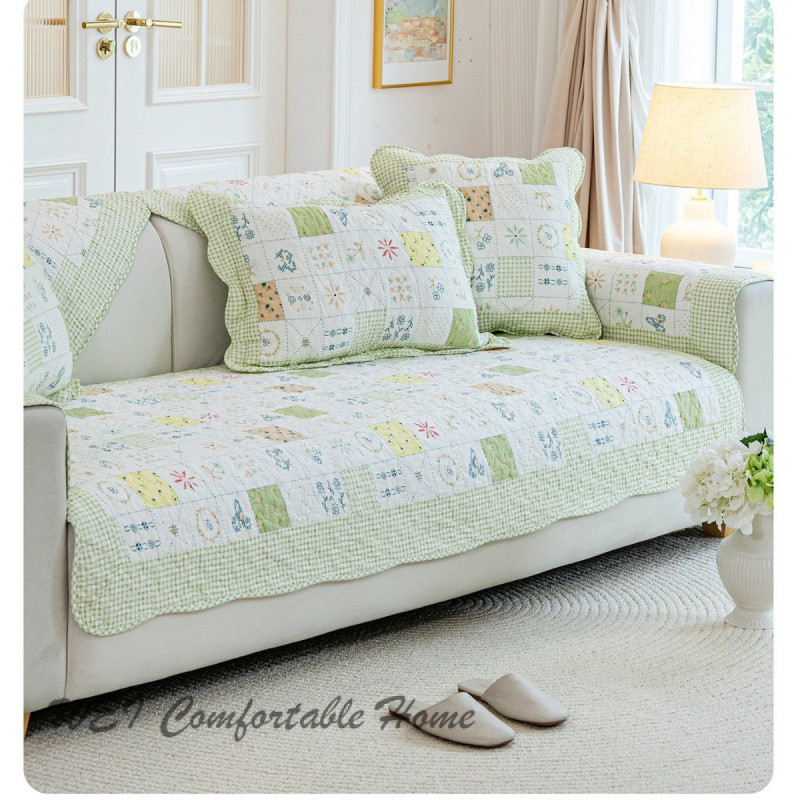 Kem Phong Cách Sofa Đệm Chống Trơn Trượt Phong Cách Mục Vụ Sofa Bao Bốn Mùa Đa Năng Cotton Nguyên Chất Sofa Khăn Cotton Đệm