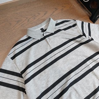 [Plus Size] 150KG Nam Sọc Ve Áo Hip Hop Tay Ngắn Cotton Đen Xám Áo Sơ Mi Oversize
