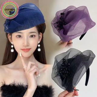Safenh Thanh Lịch Nửa Nón Pháp Retro Tóc Vòng Bữa Tối Tiệc Băng Đô Quấn Tóc Cho Nữ Cô Gái Tính Khí Mũ Phụ Kiện Tóc VN