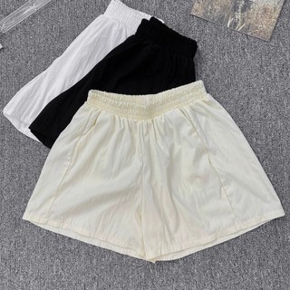 [Combo 2 quần] Quần short nữ cạp chun kiểu dáng basic vải mát có túi hai bên, Quần Short Mặc Nhà Ống Rộng Thoáng Mát