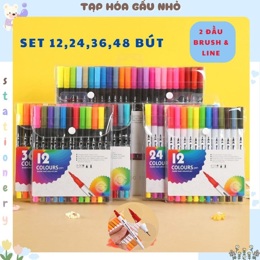 Bút brush viết calligraphy bút dual tip brush pen 2 đầu đa năng trang ...