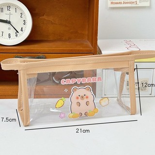Túi đựng bút Capybara - cỡ lớn bằng nhựa pvc chống nước phong cách basic