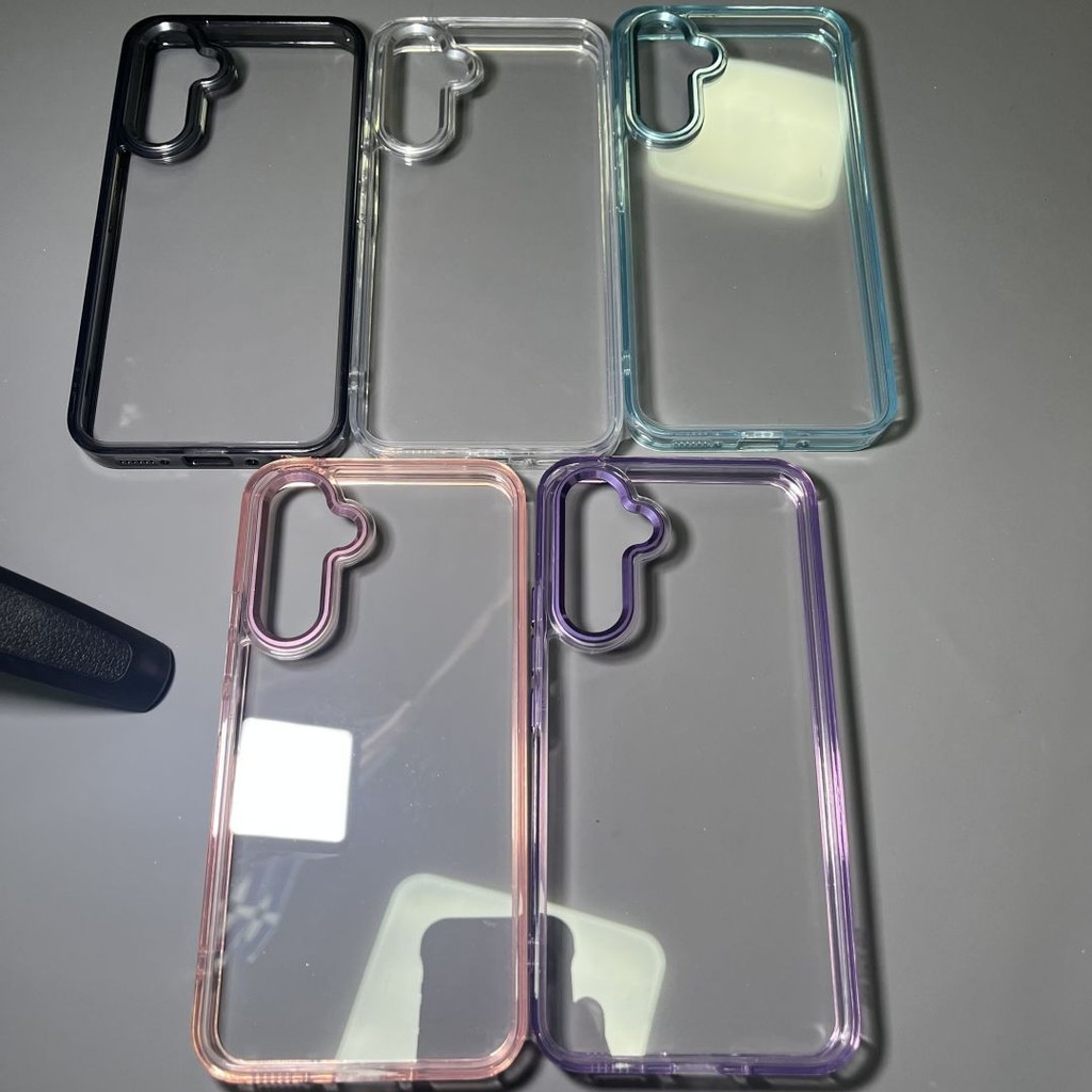 Ốp Chống Vàng Cho Samsung S25 S24 S23 S22 Ultra Plus A56 A36 A55 A54 A15 A05s A35 A34 A25 S21 Fe Vỏ Điện Thoại Chống Sốc Có Vỏ Kim Loại Bảo Vệ Ống Kính Máy Ảnh