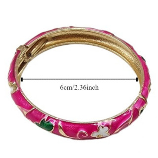 Vòng tay hoa hồ sơ YONDR, Vòng tay Cloisonne truyền thống, Vòng tay đôi tráng men thủ công Vòng tay nữ cổ điển dành cho nữ Cô gái