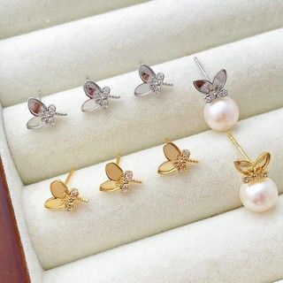 14k Vàng Đóng Gói Màu Giữ Kẻ Sọc Zircon Mạ Vàng Thật Thỏ Bông Tai diy Handmade Trang Sức Bông Tai Phụ Kiện Chất Liệu