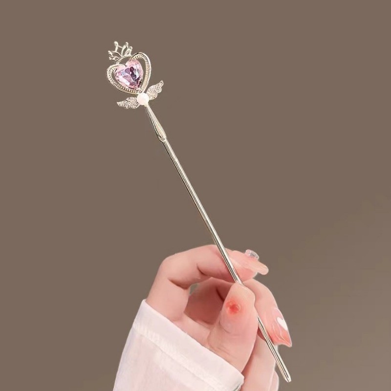 Mauropoli Kẹp tóc đũa phép tình yêu sáng tạo nữ, phụ kiện tóc mùa hè thời trang đơn giản