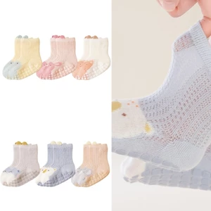 Tất lưới GODD Tất phi hành đoàn Tất Cotton mềm mại thoáng khí Tất lưới mỏng cho trẻ mới biết đi