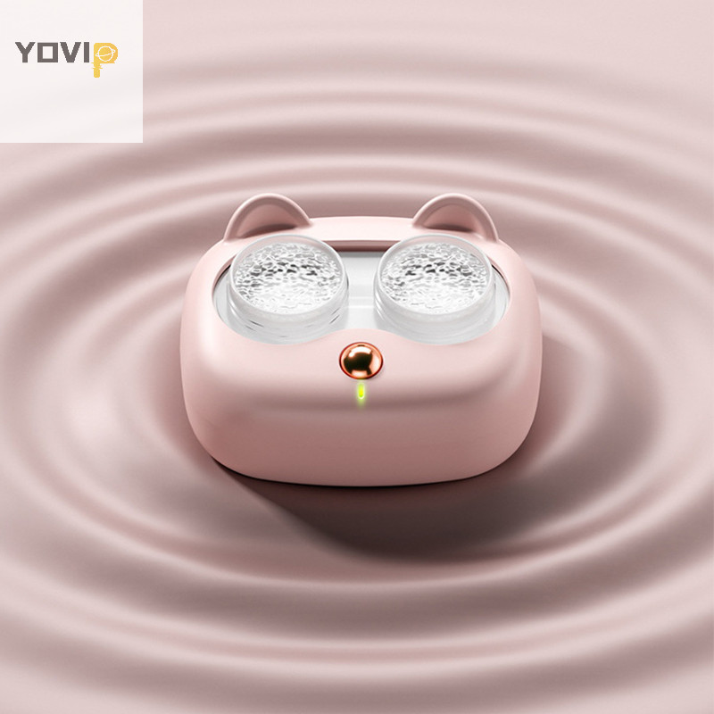 Yovip Contact Lens Cleaner Siêu âm có hộp có thể tháo rời Loại bỏ máy làm sạch Protein rách Vỏ kính áp tròng di động VN