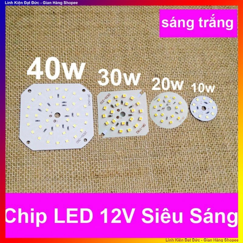 Chip LED 12V Sáng Trắng nhiều công suất 10w 20w 30w 40w - HCM | Shopee ...