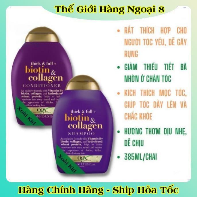 [auth] Dầu gội và xả chống rụng tóc Biotin & Collagen Đức- 385ml Đủ Bill [Hot]