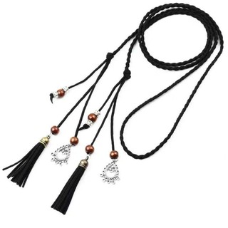 Thắt lưng NCE tua rua boho với dây bện cổ điển, phù hợp thời trang đa năng
