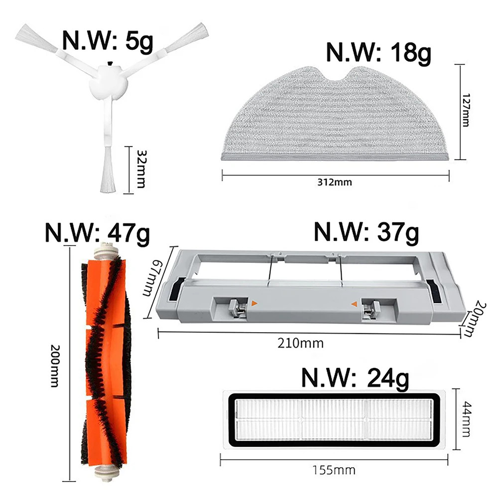 Dreame D9, D9 Max, D9 PRO, Bot L10PRO Robot Bàn chải bên chính Hepa Fliter