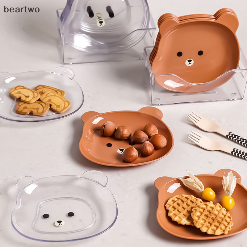 < Beartwo > Đĩa Ăn Gấu Nhỏ Hình Hoạt Hình Gấu Nhổ Xương Đĩa Để Bàn Thùng Rác Khay Ăn Nhẹ Thực Phẩm Dư Lượng Đĩa Trái Cây Bộ Đồ Ăn Nhà Bếp Đẹp