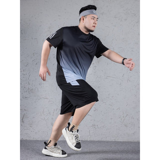 [Plus Size] 2 Bộ Thể Thao Nam Tennis Ice Silk Thoáng Khí Oversize Chạy Bộ Quần Short Tay Ngắn Top