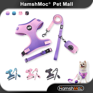 HamshMoc Thú Cưng Dây Xích Cổ Bộ Có Thể Điều Chỉnh Áo Vest Cho Chó Cổ Dây Dẫn Bền Có Túi Phân Phối Cho Nhỏ Vừa Chó Lớn