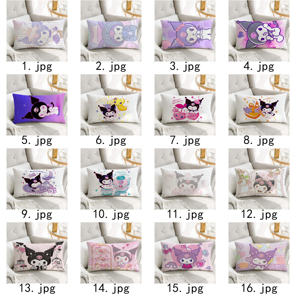 Vỏ gối hình chữ nhật Sanrio Kuromi Vỏ gối Polyester in một mặt (Không có lõi)