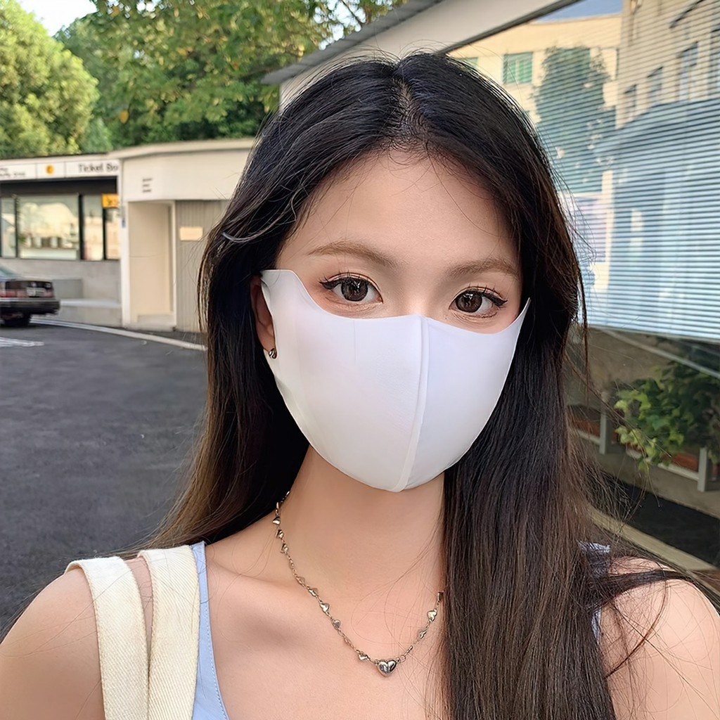 Khẩu Trang Kiểu Hàn Vải Lạnh Siêu Mát Chống Nắng Chống UV Có Thể Giặt FE123