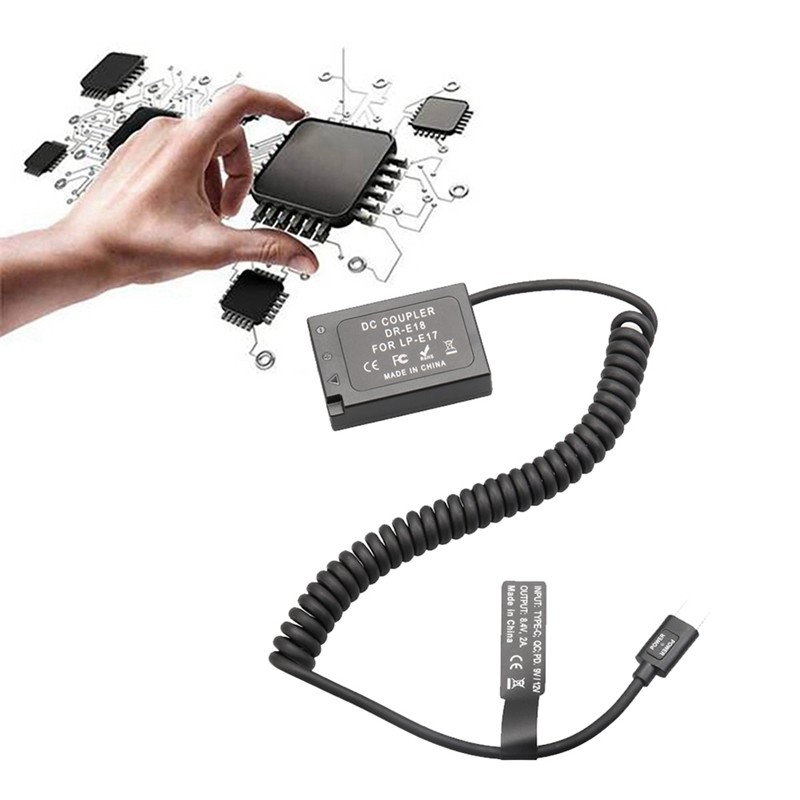 -E18 Lp-e17 -E18 Bộ Chuyển Đổi Pin Camera Cho 850D 800D 760D 750D 77D T6I T6S T7I X9I