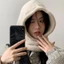 Mũ Balaclava CHEESELY, Mũ chống gió dệt kim bảo vệ tai, Mũ chui đầu sợi len uốn cong thông thường Thu đông