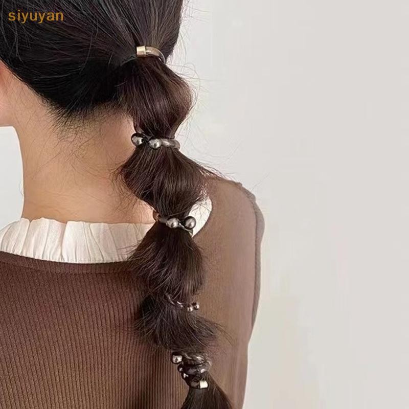 Siyuyan Dây Điện Thoại Vòng Tóc Không Làm Hại Tóc Độ Đàn Hồi Cao Dây Cao Su Ngọc Trai Tóc Nữ Phụ Kiện Tóc VN