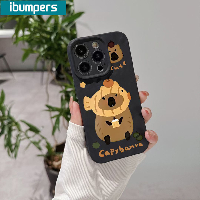 ibumpers Ốp Lưng iPhone Xinh Cute Taiyaki Capybara In Hình Ốp Điện Thoại nhám Dày Dặn Silicon Mềm Chống Sốc Chống Bẩn Cho Iphone 15 14 12 13 11 Pro Max IP 7 8 Plus Iphon X XS XR