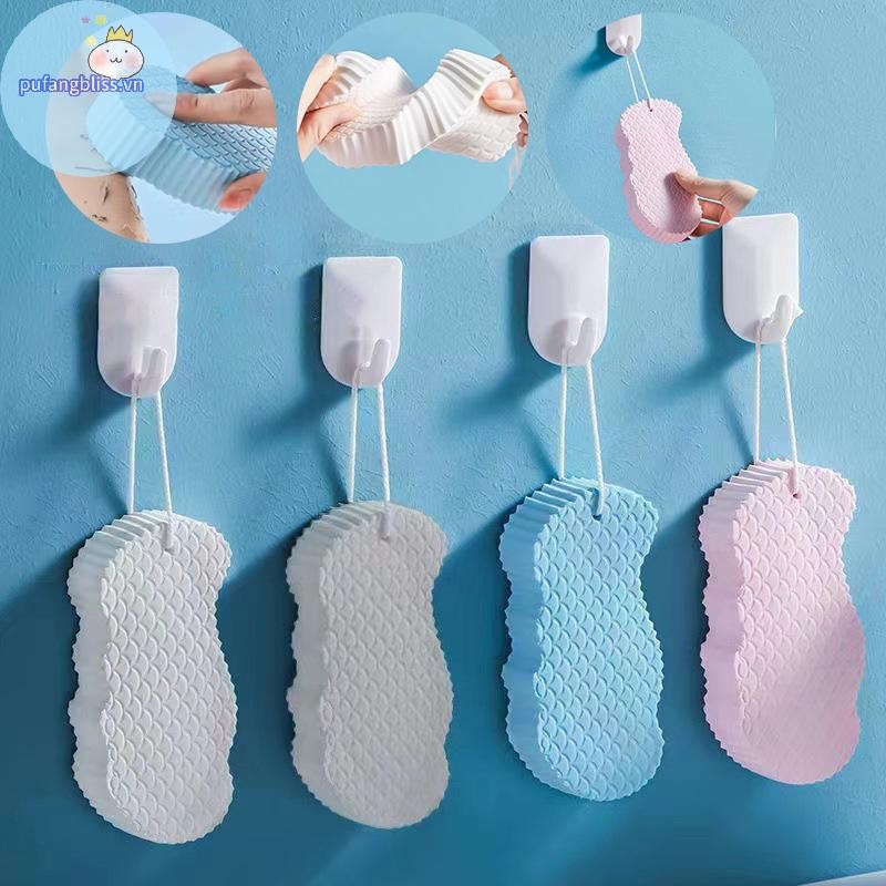 Pufangbliss Mềm Tẩy Tế Bào Chết Tắm Bọt Biển Bàn Chải Tắm Tẩy Da Toàn Thân Tẩy Tế Bào Chết 3D Bọt Biển Tắm Trẻ Em Máy Mát Xa 1PC VN