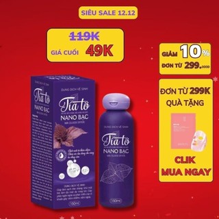 Dung dịch vệ sinh tía tô nano bạc 150ml