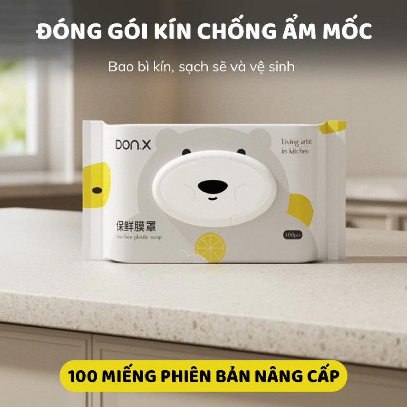 Hộp 100 Màng Bọc Thực Phẩm Dạng Rút, Nhựa PE Siêu Dai Cao Cấp Không Mùi, Chống Bụi An Toàn Tiện Lợi | 165