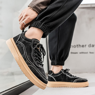 Hàng sẵn có Giày thể thao thông thường Kaki Size lớn Giày nam thời trang bốn mùa Giày thông thường hợp thời trang cao cấp Giày đế bằng cỡ lớn Da Giày đôi phong cách mới Giày thể thao
