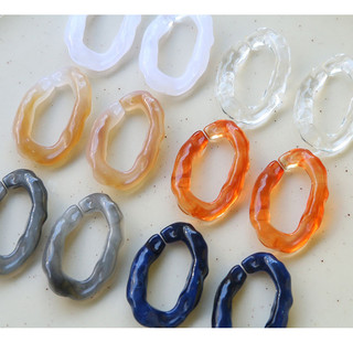 Nhẫn phẳng mở bằng acrylic sáng tạo, màu sắc đa dạng, bán trong suốt, phụ kiện trang sức DIY, bán buôn
