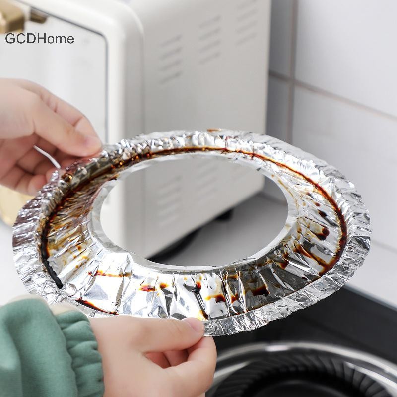 Gcdhome 10 Cái / bộ Dày Lá Nhôm Có Bếp Gas Chống Dầu Miếng Lót Bảo Vệ Bao Bằng Chống Vệ Sinh Miếng Lót Nhà Bếp Làm Sạch Phần HOT