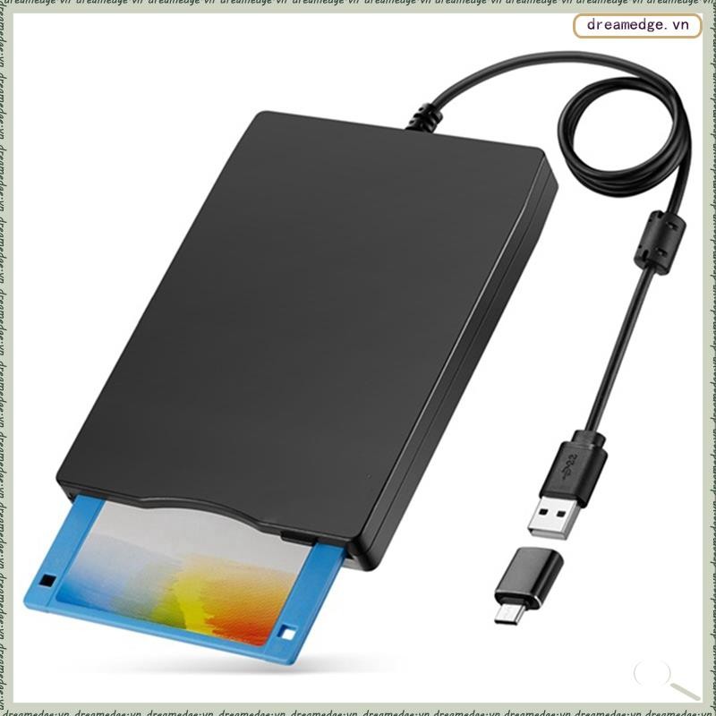 [Dreamedge] Đầu đọc đĩa mềm 3,5 Inch USB gắn ngoài loại A & C Ổ đĩa mềm Đầu đọc đĩa mềm cho máy tính xách tay