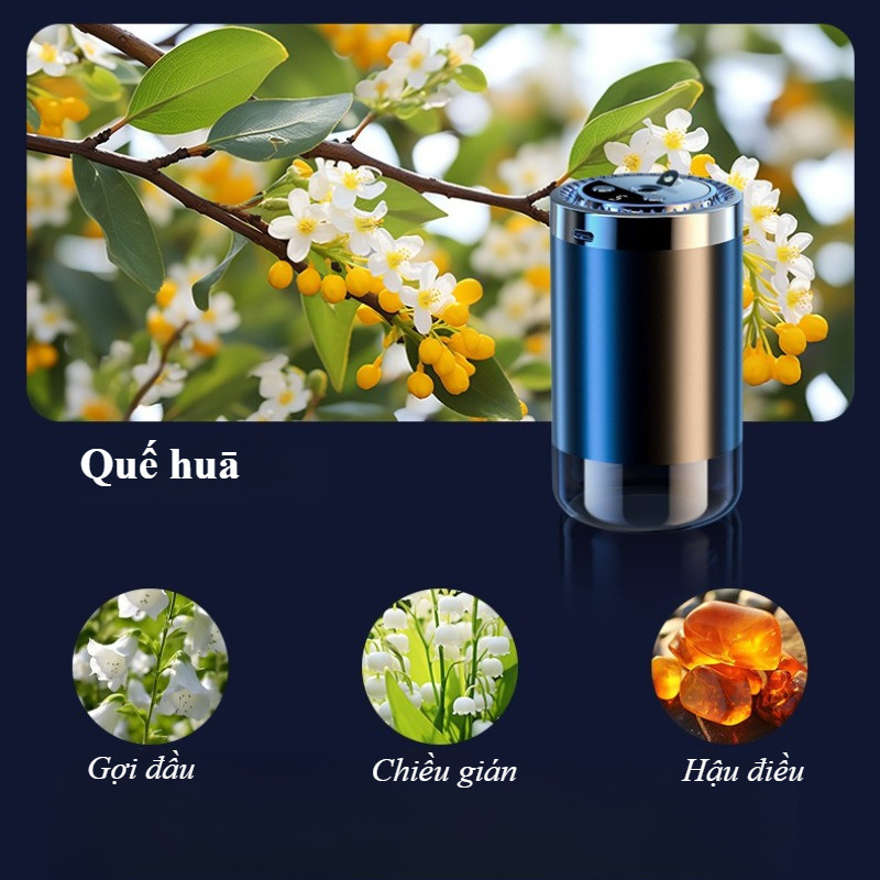 Máy Xông Tinh Dầu Ô Tô, đèn nháy theo nhạc 2 chế độ phun sương khử mùi ô tô