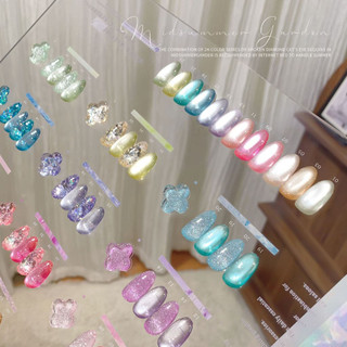 ANNIES Sequined Cat 's Eye Nail Polish 5ml Keo dán sơn móng tay màu huỳnh quang 24 màu