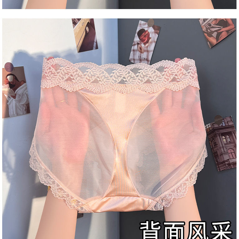 Quần lót nữ lưng cao với ren gợi cảm, nhẹ thoáng khí không để lại vết hằn
