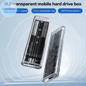 Pufangbliss M.2 NVME PCIe NGFF SATA Protocol Case Clear USB Type C 10Gbps PCI-E Hộp đựng ổ cứng gắn ngoài trong suốt cho điện thoại máy tính xách tay VN