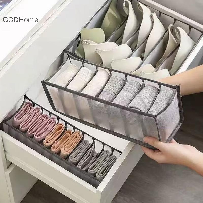 GCDHome 11 / 7 / 6 Lót Ngăn Kéo Phong Cách Hộp Bảo Quản Nhà Lưới Tất Tổ Chức Tủ Quần Áo Ký Túc Xá Túi Bảo Quản HOT