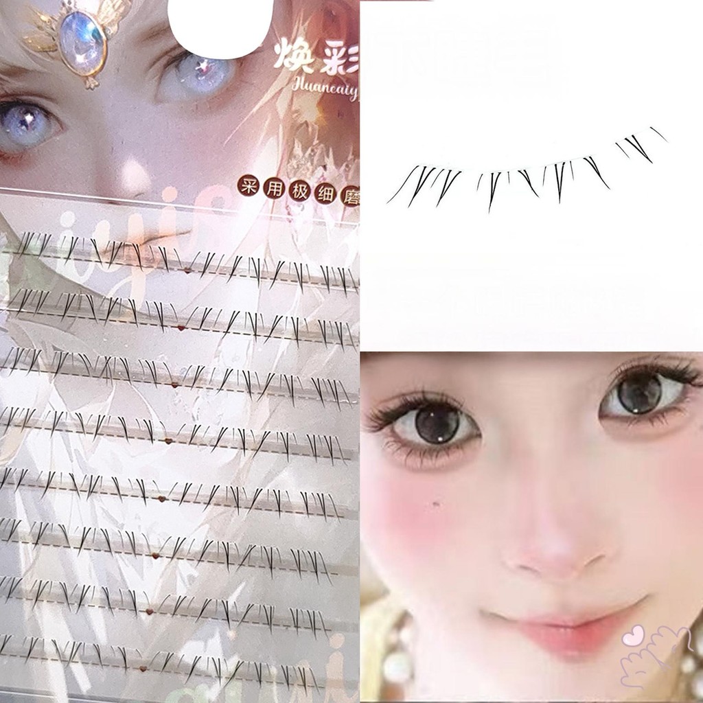 IOIIK 8 hàng-- Lông mi dưới thực tế 5-7mm Lông mi giả cụm đơn lông mi giả thích hợp cho phụ nữ mọi lứa tuổi