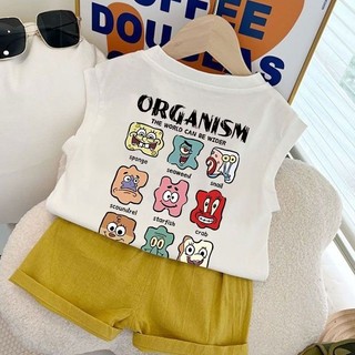 Mùa Hè Nguyên Chất Cotton Trẻ Em Áo Thun Không Tay Bé Trai Bé Gái Hoạt Hình Dễ Thương In Hình Áo Vest Bé Hàn Quốc Top
