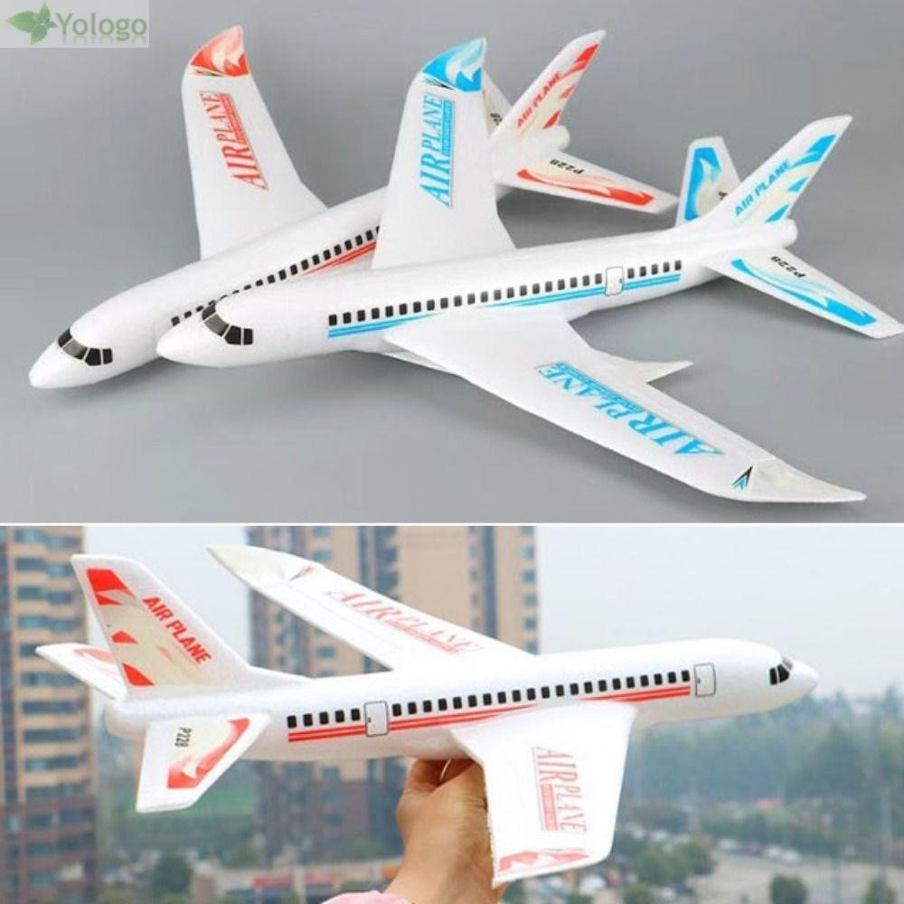 Máy Bay Ném Tay YOLOGO, Máy Bay Xốp Lớn 49 * 45cm, Chất Lượng Cao 2 Màu Mô Hình Chuyến Bay Ngoài Trời Ném Tay Đồ Chơi