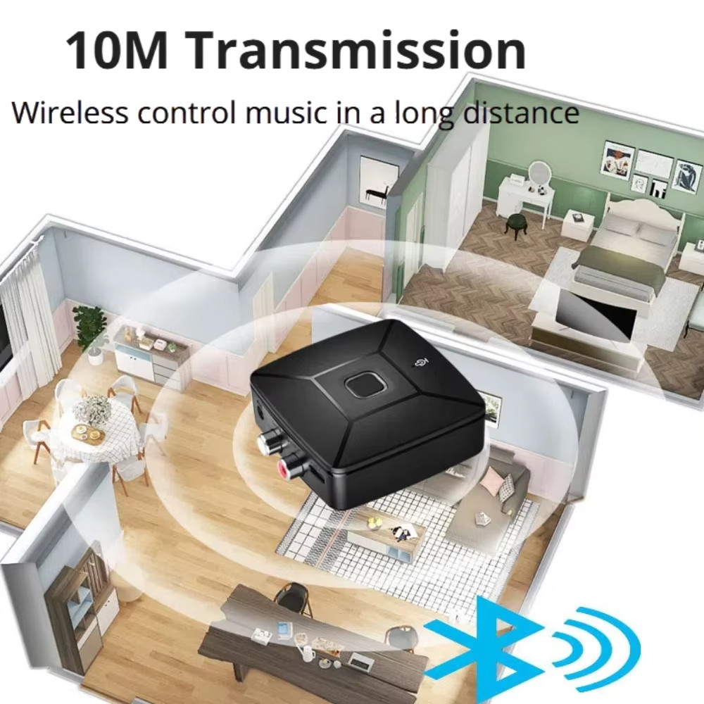 2025 Mới Bluetooth 6.0 Bộ Thu Không Dây SBC AAC Hi-Fi 3.5 Mm AUX Jack 2RCA RCA Âm Thanh Âm Nhạc Adapter Cho PC Xe Bộ Loa Khuếch Đại