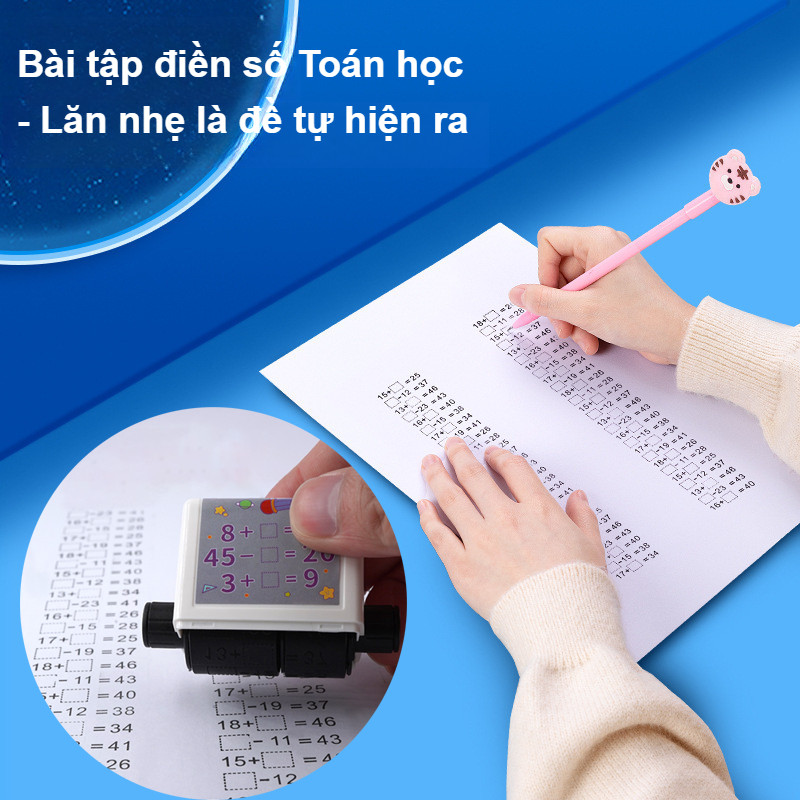 Con lăn phép tính,máy tạo phép toán Cộng Trừ Nhân Chia ngẫu nhiên cho bé - Con lăn phép toán[TẶNG KÈM MỰC IN]