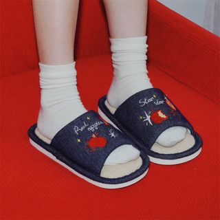 Xixitiao Mùa Xuân Mùa Hè Thời Trang Hút Mồ Hôi Thoáng Khí Sáng Tạo Đỏ Apple Home Cotton Dép
