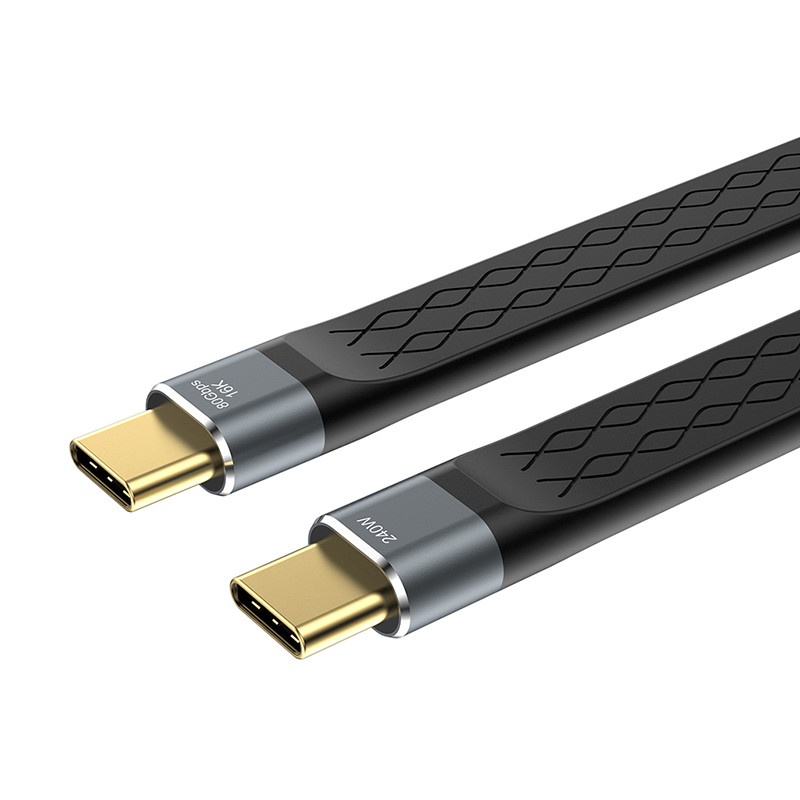 JMT Type C 240W Sạc nhanh Cáp dữ liệu 16K 60Hz tương thích HDMI 80Gbps cho máy tính SSD Cáp truyền điện thoại di động