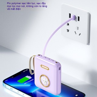 Pin Dự Phòng 10000mAh, Sạc Nhanh, Tích Hợp Dây Sạc, Thiết Kế Hoạt Hình, Dung Lượng Lớn, Di Động
