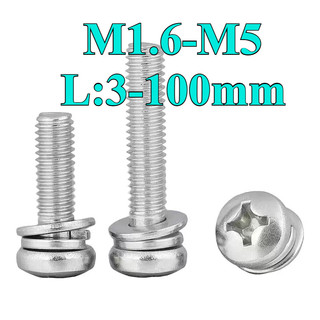 ((LXY) （ 3 TỔ HỢP） Bulong chỏm cầu nhỏ inox 304，Ốc Vítđồng pake đầu tròn , ốc pake M1.6 / M2 / M2.5 / M3 / M4 / M5 * L3-100mm (RM-VN-1)