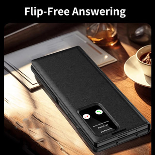 Business Sle Leather Card Pocke Case Cho Samsung Galaxy Z Fold 7 6 5 4 3 2 Fold7 Fold6 5G Smart Display S-View Window Cover