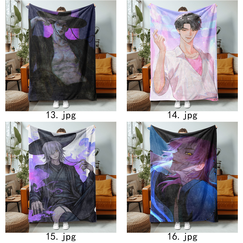 KPop Saja Boys Chăn Flannel in hình một mặt cá tính cho ghế Sofa, giường ngủ, văn phòng hoặc du lịch